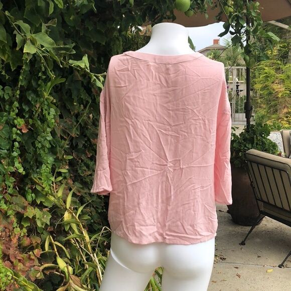 Chloe & Katie Crepe Button Front Shirt Size Small - Picture 6 of 8